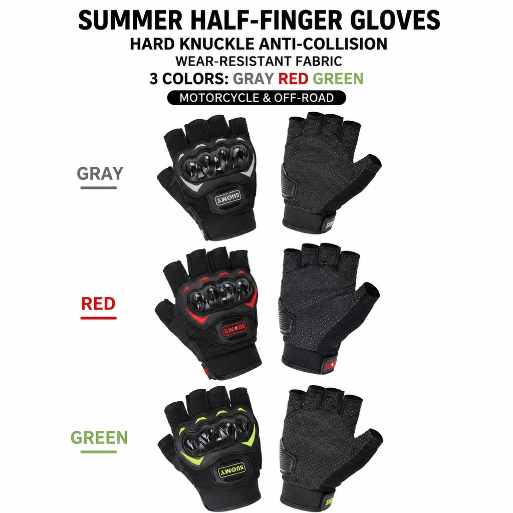 Summer Motorcycle Half Finger  - огляд і ціна Motorcycle Glove Knuckle
