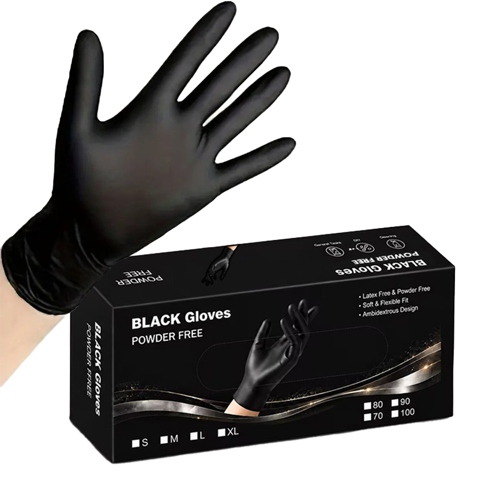 100PCS/Box Black Nitrile Glove - огляд і ціна Latex Disposable Glove