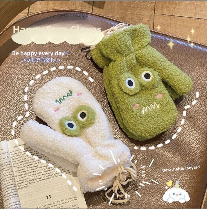 Korean Style Cute Green Cartoo - огляд і ціна Wool Glove Lined