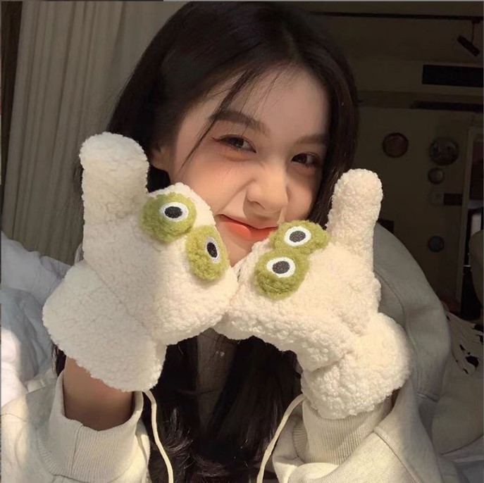 Korean Style Cute Green Cartoo - огляд і ціна Wool Glove Lined