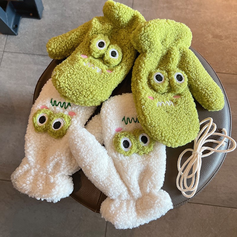 Korean Style Cute Green Cartoo - огляд і ціна Wool Glove Lined