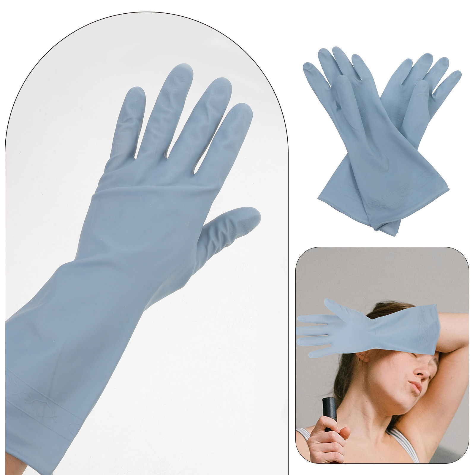 3Pairs Long Dishwashing Gloves - огляд і ціна Dish Glove Rubber